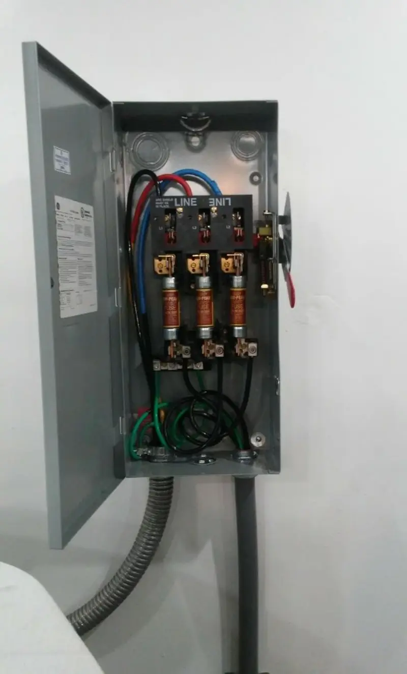 Three-phase disconnect switch installed for Electrical Wiring & Rewiring in Chesterfield